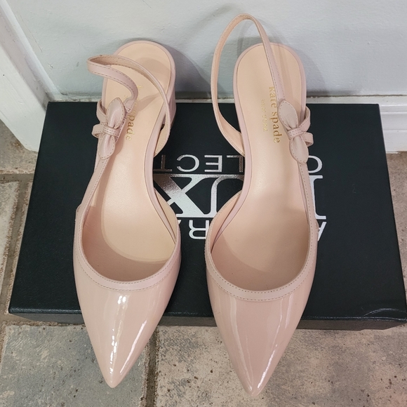 🤑SOLD🤑Kate Spade Mae Patent Leather Slingback Pumps/Shoes - Picture 2 of 12